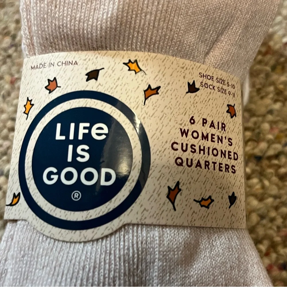 🆕 Life Is Good WINE GLASS Ruffle Cuff Quarter Socks 6 Pack